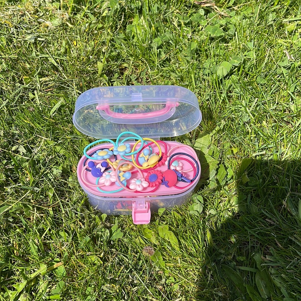40Pcs/Lot Girls Cute Box Elastic Hair Bands Flower
